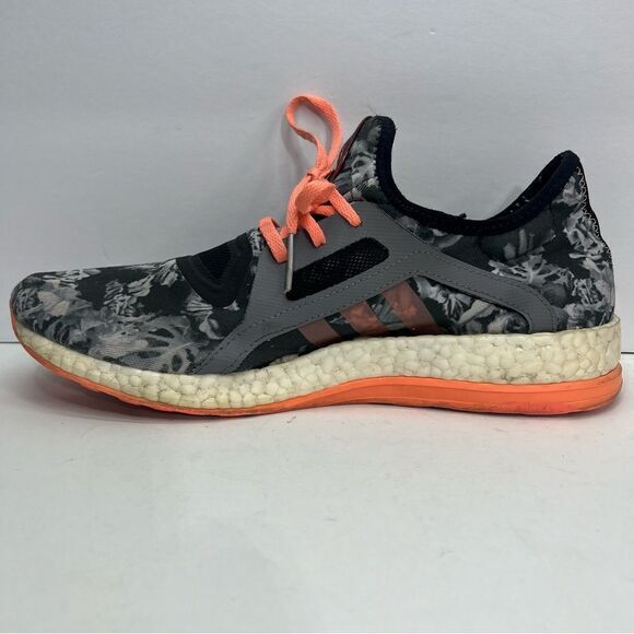Adidas Pure Boost X Running Shoes Gray Low Top Floral - Picture 3 of 10